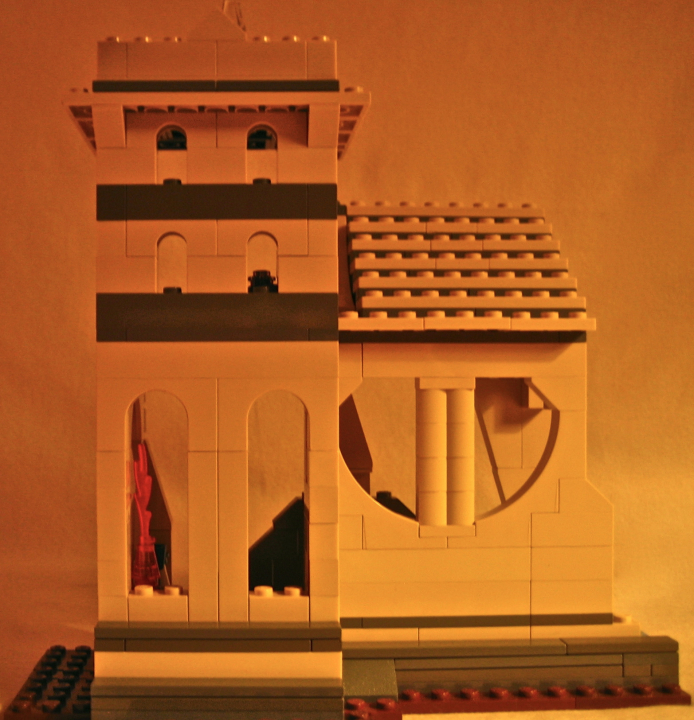 LEGO MOC - Because we can! - 'Flying monk': башня и часть коридора.