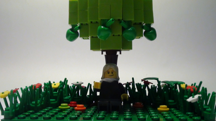 LEGO MOC - Because we can! - Newton's Apple: Пытался передать не только все, что там происходило, но и сделать работу как можно ярче.