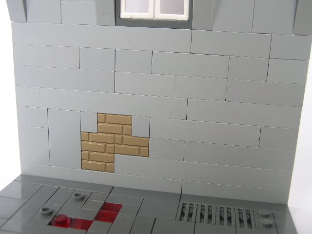 LEGO MOC - Heroes and villians - Crime Alley (Batman MOC): Монотонно-серая стена. Здесь использован эффект облупившейся штукатурки.