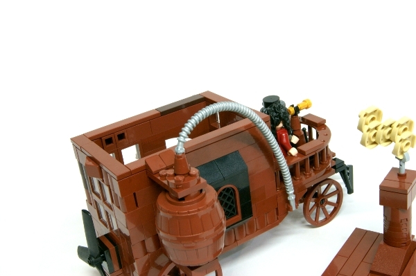 LEGO MOC - Steampunk Machine - Self-propelled carriage: Её можно снять, для того, чтобы глянуть, что там внутри. 