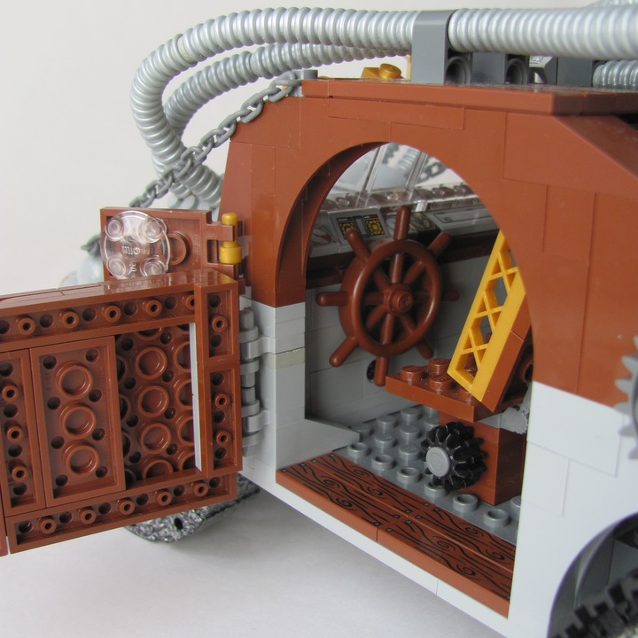 LEGO MOC - Steampunk Machine - Excalibur: <br><i>- Steering-wheel provides precious steering control.</i><br>