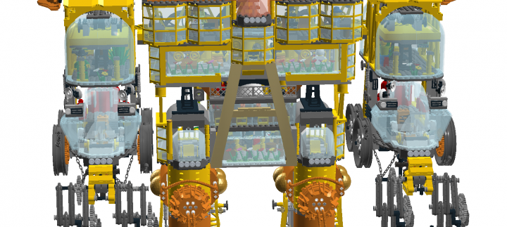 LEGO MOC - Steampunk Machine - Желтый дракон: центральная часть желтого дракона