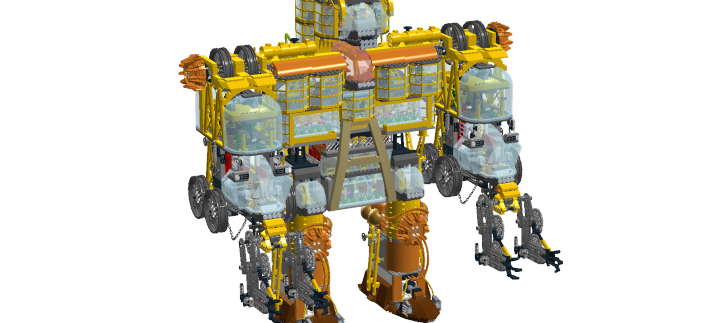LEGO MOC - Steampunk Machine - Желтый дракон: желтый дракон вид сбоку, на сборку данной модели ушло 2 недели 