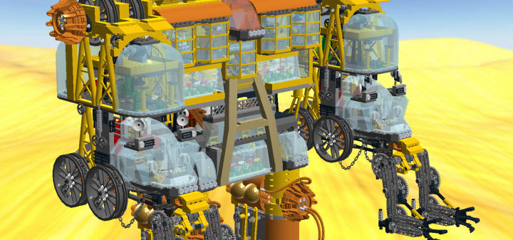 LEGO MOC - Steampunk Machine - Желтый дракон: красавец во всей красе :)