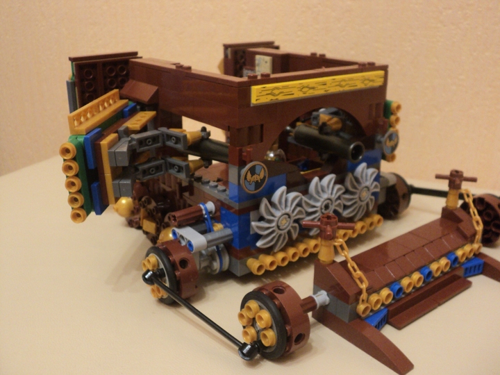 LEGO MOC - Steampunk Machine - Вездеход-сборщик алмазов: бокопушки - для защиты от нападений