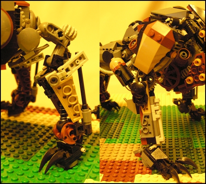 LEGO MOC - Steampunk Machine - Warning! Hunters!: 'Лапы с пружинными механизмами и поршнями без труда разгоняют химеру до 40 миль в час. А когти, сделанные из неизвестного мне сплава, без труда дробят и разрывают все что угодно'
