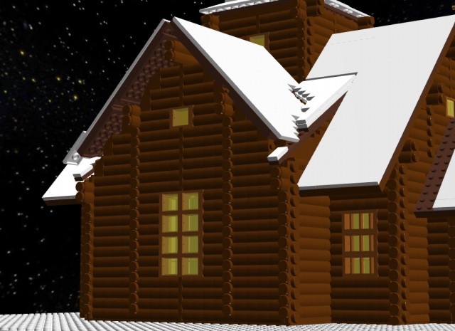 LEGO MOC - New Year's Brick 2014 - Рождественский вечер: В окнах горит свет, там идет Рождественская Литургия