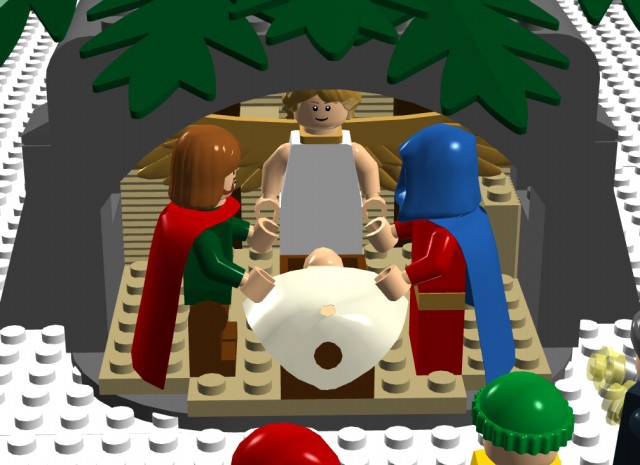LEGO MOC - New Year's Brick 2014 - Рождественский вечер: Под елью Рождественский вертеп