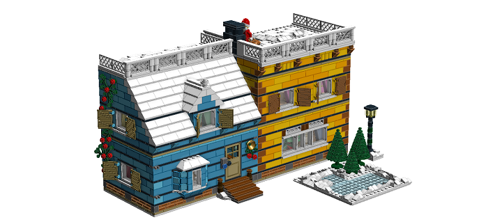 LEGO MOC - New Year's Brick 2014 - Новый Год в семейном доме: Общий вид без населения.