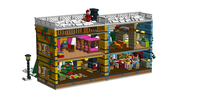 LEGO MOC - New Year's Brick 2014 - Новый Год в семейном доме: Итак, теперь 'внутренности' жилища.