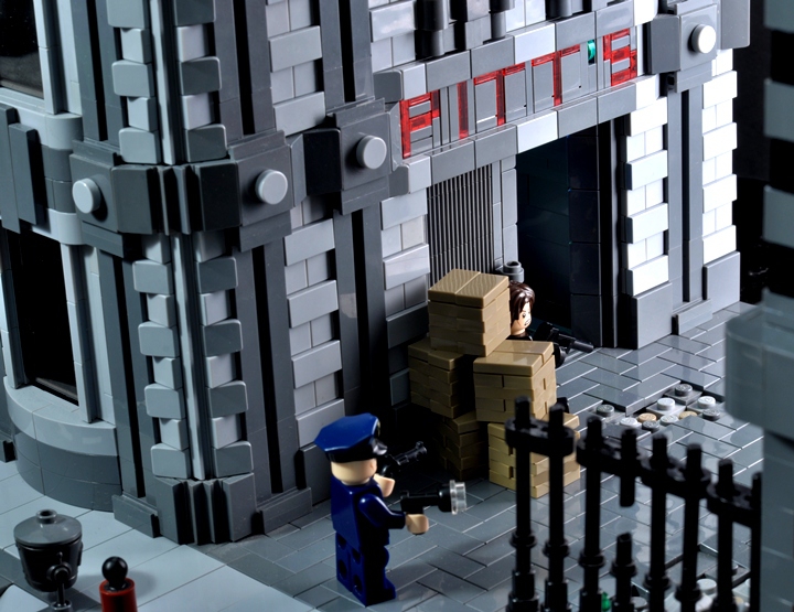 LEGO MOC - LEGO Architecture - NY streets: Цель работы - показать романтику Нью-Йоркской подворотни, архитектуру Бруклина, дух полицейской истории.