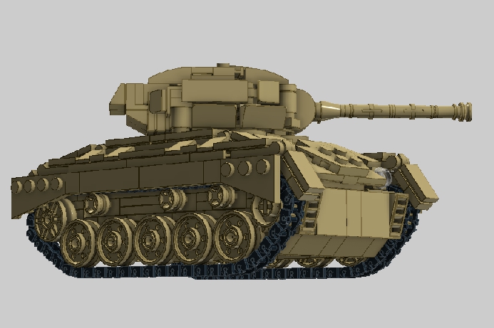 LEGO MOC - LDD-contest '20th-century military equipment‎' - Light Tank M24 'Chaffee': Башня вращается (ну ладно, хоть это получилось сделать)