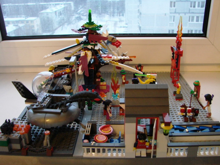 LEGO MOC - New Year's Brick 3015 - Вечеринка с инопланетянами: На встречу Нового 3015 года на Землю пригласили инопланетян. 