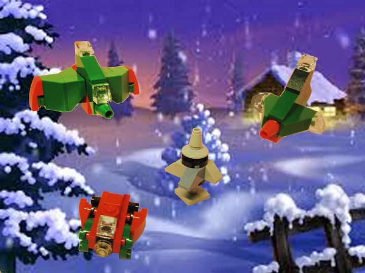 LEGO MOC - New Year's Brick 3015 - НТО (Новогоднее  Техническое Оборудование): Основная фотография, оформленная в Photoshop