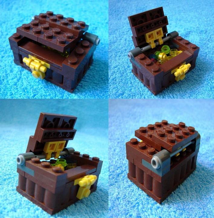 LEGO MOC - Submersibles - Вперед, за сокровищами!: А вот и сундук. Он набит золотом и драгоценными камнями! Хорошая находка!