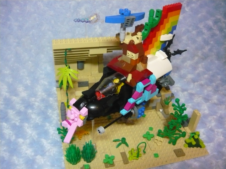 LEGO MOC - Submersibles - 'Спасение из Заоблачной Дали на подлодки мастеров'.: Вот сама работа, во всей красе! Подлодка плывет под песчаными скалами бескрайней пучины морской...