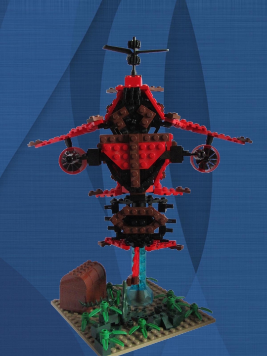 LEGO MOC - Submersibles - Подводный робот кладоискатель-торпедоносец MSDN 'Ассемблер': Робот вооружен двумя торпедами 'SQL' в контейнерах, на случай попытки отобрать клад.