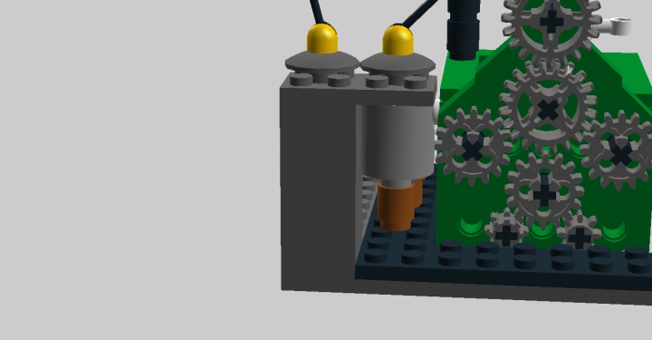 LEGO MOC - Battle of the Masters 'In cube' - ФАБРИКА МОРОЖЕНОГО: Слева находится аппарат, из которого выходят вафельные стаканчики для мороженого. Сверху рычаги для него.