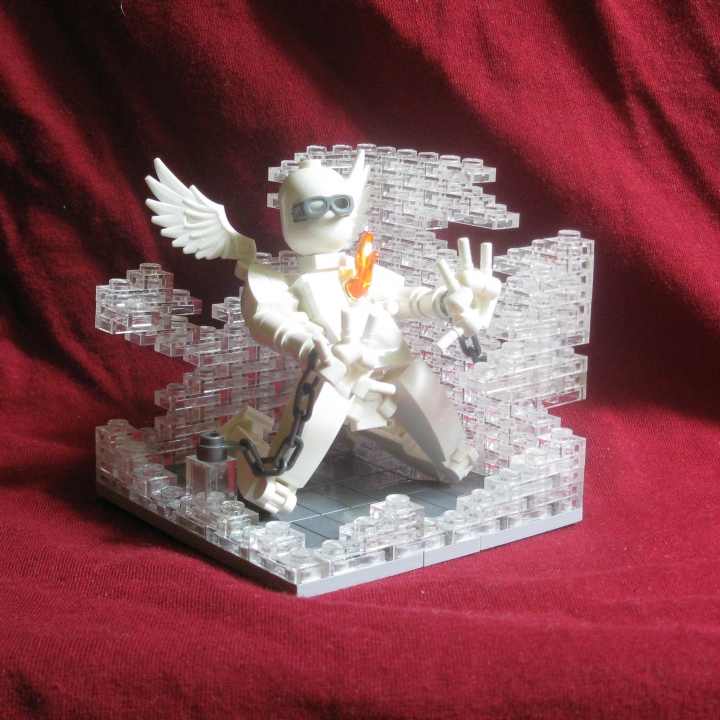 LEGO MOC - Battle of the Masters 'In cube' - Зажатый в рамки: Идея работы - творец, зажатый в рамках.<br />
Поскольку темы для работы не дано, решено было ограничения превратить в тему. )