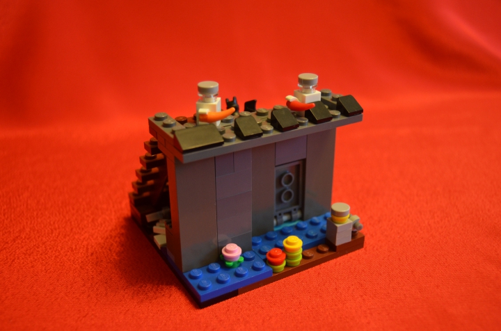 LEGO MOC - Battle of the Masters 'In cube' - Атака на Темный Замок: Бойцы заняли позиции у машикулей (навесных бойниц, расположенных в верхней части крепостных стен и башен).