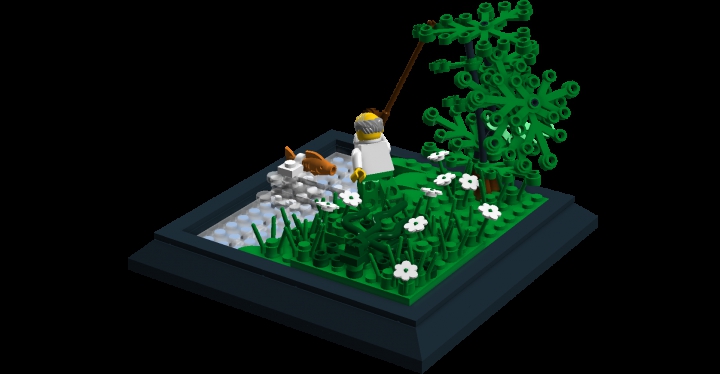 LEGO MOC - Russian Tales' Wonders - The Tale of the Fisherman and the Fish: An angle that shows the pile of seaweed.