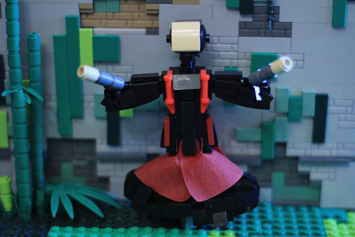 LEGO MOC - New Year's Brick 2017 - Чуньцзе: Она одна из немногих, кто способен управлять Ци - энергией, которой наполнено все живое. И также она владеет древним боевым искусством <br />
Джиненг Гуанли Бу, не таким грубым и простым, как Тигонг Йи Дяжья, которым владеет любой ребенок.<br />
<br><br />
<img class='set' src='https://img-fotki.yandex.ru/get/28256/241070071.7/0_14fc1c_478f9f82_L.jpg' width='333' height='500' border='1'/><br><br />
Когда-то давным-давно мастер Дяоке Джа изваял статую воина, Императора Мо Ди, который своей тиранией довел свой народ до упадка. <br />
Император вынудил художника изваять статую, в которую бы могла переместиться душа умершего. И когда статуя была готова, Мо Ди зажег порох в подвале дворца, сгубив себя и всю свою семью. И тогда его душа вошла в свое истинное пристанище. Статуя Императора прошла по всей стране, устроив хаос, и нарушив гармонию. Тогда статую остановили мастера со всего Цзяхну, с помощью Ци перекинув его за стену, разделяющую темную сторону Ксие Е от светлой. Мо Ди нарекли Шизяо Ву - Каменная Тварь, и мощным заклятьем скинули его в пустоту...<br />
Из которой он очень скоро вернулся. Только три Императора успели пройти свой путь от ясель до Великой Усыпальницы, а уже стали ходить слухи о пропадающих стражах стены... И тогда Шанлианг решила отправиться за стену, чтобы отгородить