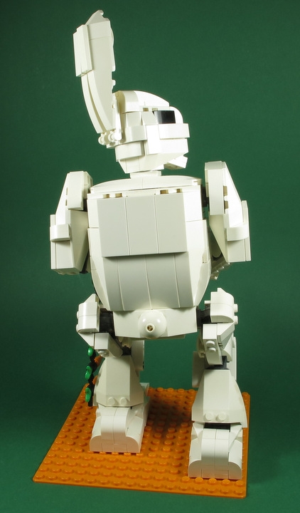 LEGO MOC - 16x16: Mech - Белый Кролик: Вид на спинку. Гладенько и даже хвостик есть!