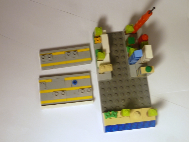 LEGO MOC - 16x16: Micro - Годод Солнечногорск на реке Волшебная.: Отдельно дороги и основание.