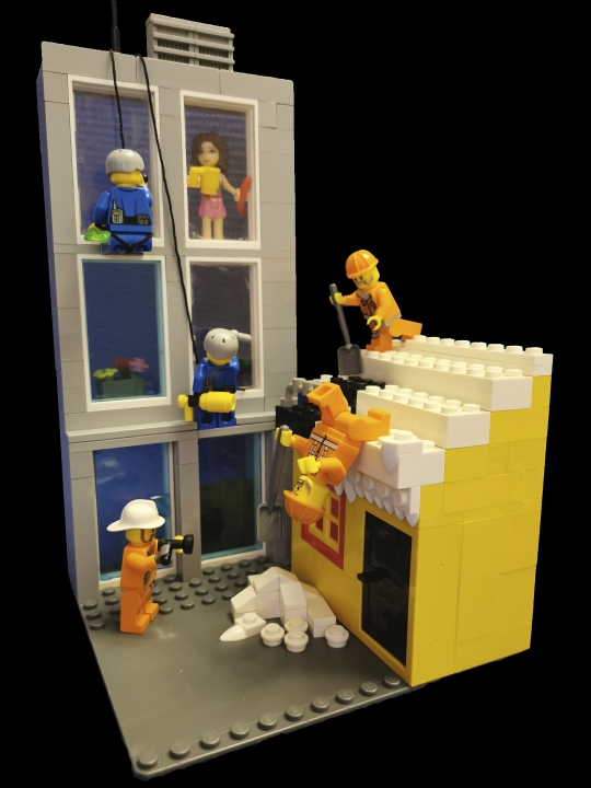 LEGO MOC - LEGO-конкурс 16x16: 'Все работы хороши' - Промышленные альпинисты - покорители городских вершин.