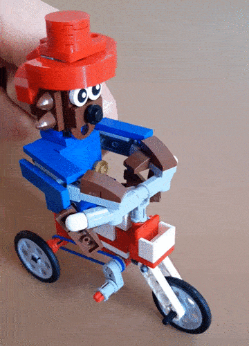 LEGO MOC - LEGO-конкурс 16x16: 'Иллюстрация' - Без тормозов: Велосипед не бутафорский, его колёса вертятся вместе с педалями