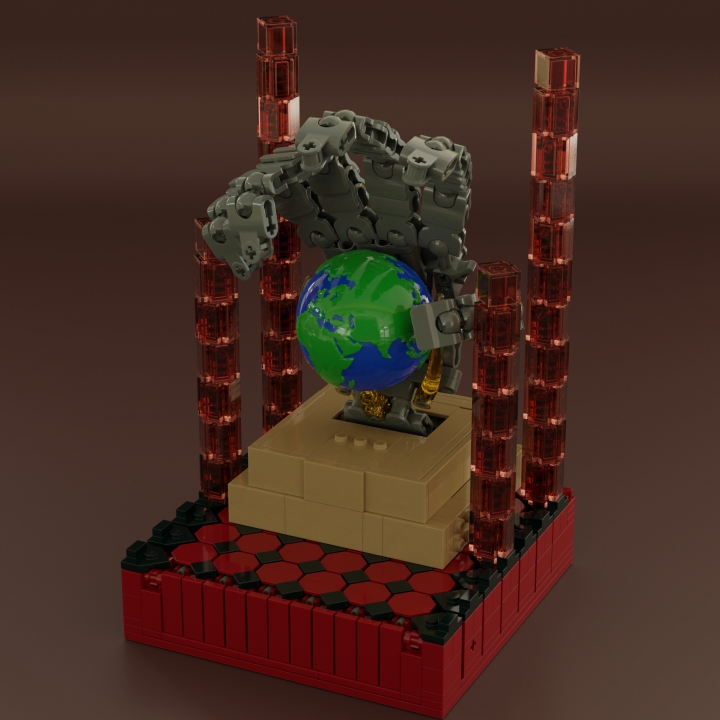 LEGO MOC - LEGO-contest 16x16: 'Cyberpunk' - 00_Intro.dx: </center> </i><br />
 <br><br />
Deus Ex - компьютерная игра студии Ion Storm, выпущенная в 2000 году и до сих пор являющаяся одной из самых известных игр в жанре киберпанка. В 2021 году как раз исполняется 20 лет с момента выхода дополненного издания игры.<br><br />
 <br><br />
В работе захотелось воссоздать кадры из небезызвестного вступительного ролика. Посмотреть его можно тут:<br />
 <br><br />
<iframe width='560' height='315' src='https://www.youtube.com/embed/zStn70Ot4r0' title='YouTube video player' frameborder='0' allow='accelerometer; autoplay; clipboard-write; encrypted-media; gyroscope; picture-in-picture' allowfullscreen></iframe><br />
 <br><br />
<br />
Предвидя вопросы, отмечу, что глобус сделан из пластикового техниковского мячика, на котором размещена декаль ;)<br />
<i><center>