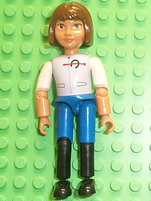 Bricker - LEGO Minifigure - belvFem001 Belville Female - Blue Shorts, Black  Boots Style, White Shirt with Jacket and Horseshoes Pattern, Brown Hair