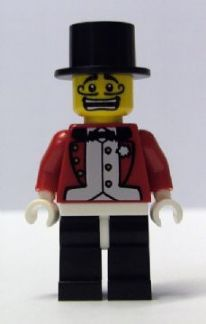 Lego Red Minifig Torso Jacket Bow Tie White Vest Circus Ring Leader 