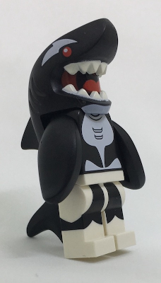 Lego New Black Torso Orca with White Ventral Patch Pattern Black Fins Piece 