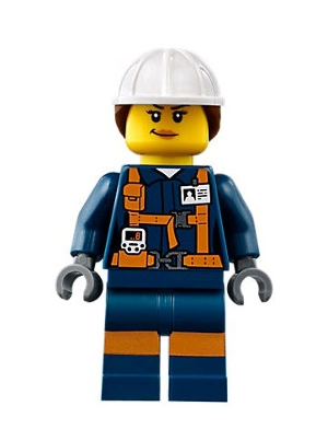 Bricker - LEGO Minifigure - cty0877 Miner - Female Explosives Engineer