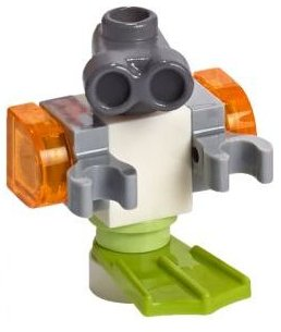 Bricker - LEGO Minifigure - frnd317 Friends Zobo the Robot, Lime Flipper