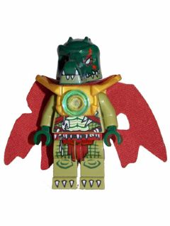 LEGO Chima Minifigure - Crominus Tattered Cape (loc023) Crocodile w/ 3  Weapons