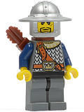 LEGO cas361 Fantasy Era - Crown Knight Scale Mail with Chest Strap, Helmet with Broad Brim, 3 Spots under Left Eye, Quiver
