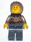 LEGO cas410 Fantasy Era - Peasant Male Young, Brown Eyebrows, Thin Grin