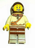 LEGO cas491 Kingdoms - Peasant, Male with Dark Brown Hood
