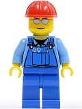 LEGO cty0029 Overalls with Tools in Pocket Blue, Red Construction Helmet, Silver Sunglasses