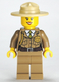 LEGO cty0263 Forest Police - Dark Tan Jacket with Pockets, Gold Badge and Braid, Olive Green Tie, Dark Tan Legs, Campaign Hat