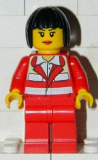 LEGO cty0271 Paramedic - Red Uniform, Female, Black Bob Cut Hair