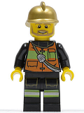 LEGO cty0345 Fire Chief - Reflective Stripes with Pockets and Shoulder Strap, Gold Fire Helmet