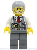 LEGO cty0353 Pinstripe Vest, Red Tie and Pocket Watch, Dark Bluish Gray Legs, Light Bluish Gray Male Hair
