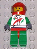 LEGO cty0389 Race Car Driver, White Race Suit with Octan Logo, Red Helmet with Trans-Black Visor, Crooked Smile with Black Dimple