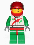 LEGO cty0389a Race Car Driver, White Race Suit with Octan Logo, Red Helmet with Trans-Black Visor, Crooked Smile with Brown Dimple