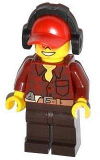 LEGO cty0405 Flannel Shirt with Pocket and Belt, Dark Brown Legs, Red Cap with Hole, Headphones, Orange Sunglasses