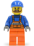 LEGO cty0459 Overalls with Safety Stripe Orange, Orange Legs, Blue Short Bill Cap, Brown Beard (Tow Truck Driver)