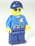 LEGO cty0465 Police - City Officer, Gold Badge, Dark Blue Cap with Hole, Sunglasses